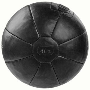 Black 4 LB Leather Wall Ball for Strength Training